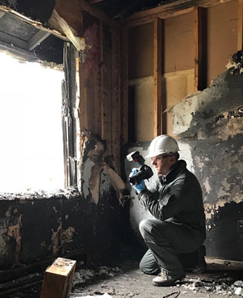 Dave Dudley during a fire investigation